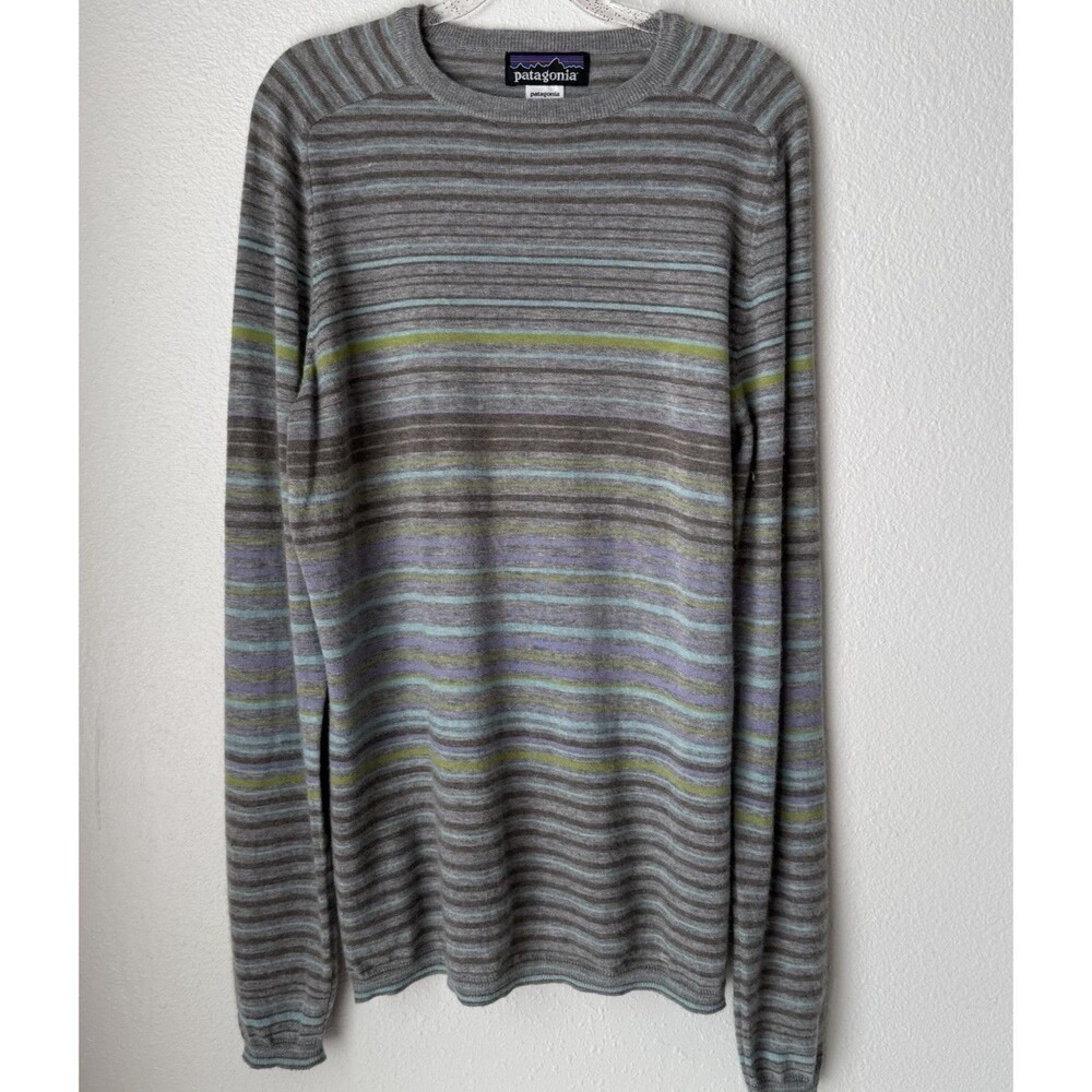 Patagonia Sweater M Gray  100% Cashmere Long‎ Sleeved Pullover Knit Top Women